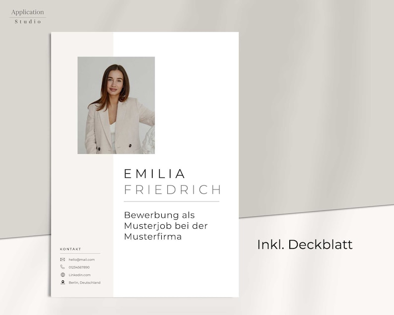 Modern beige application template | Resume & cover letter template for MS Word | Professional CV template | Elegant resume image 4