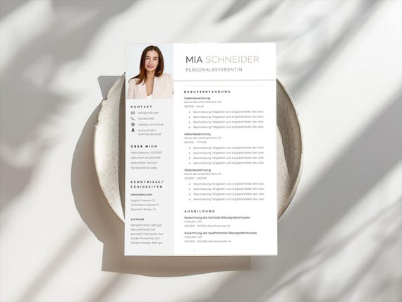 Lebenslauf Vorlage Word | Modern & Schlicht – Bewerbungsvorlage Deutsch | Professionelles, Zeitloses CV Template