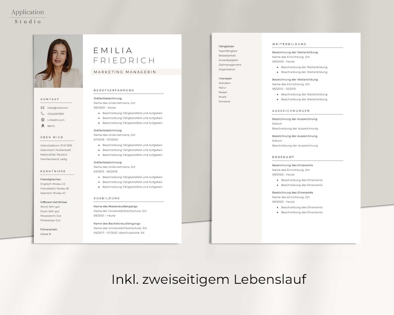 Modern beige application template | Resume & cover letter template for MS Word | Professional CV template | Elegant resume image 7