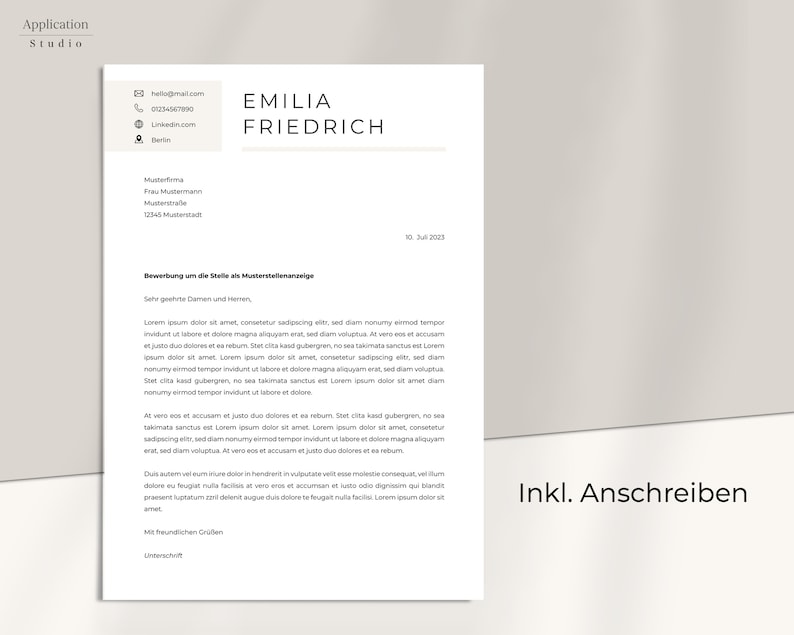 Modern beige application template | Resume & cover letter template for MS Word | Professional CV template | Elegant resume image 5