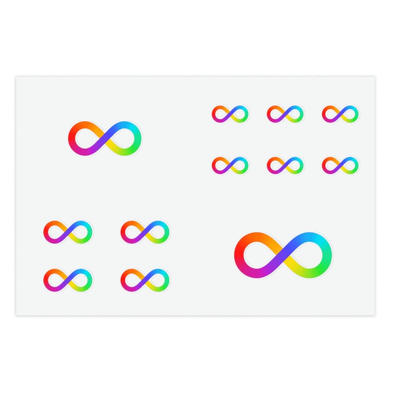 Neurodiversity Rainbow Infinity Sticker Sheets Etsy