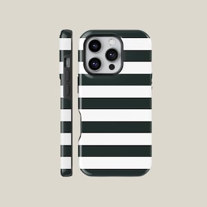 Schwarz und weiße Streifen Handyhülle, minimalistisch, ästhetisch, passend für iPhone 16, 15, 13, 12, Samsung S25, A54, S21, S23 Ultra, Google pixel 9