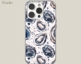 Oyster Shell Drawing Phone Case Oyster Clip art  cover for iPhone 16e, 14, 13, 12, 11, SE, Samsung S25 Edge, A15, S21, S23, Pixel 9A, 8 Pro