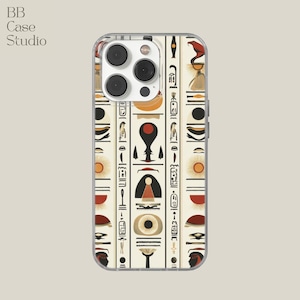 Egyptian Hieroglyphs Phone Case Egyptian God cover for iPhone 16e, 14, 13, 12, 11, SE, Samsung S25 Edge, A15, S21, S23, Pixel 9A, 8 Pro