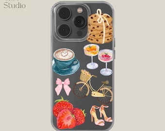 Coquette Collage Phone Case Preppy Cute Bow  cover for iPhone 16e, 14, 13, 12, 11, SE, Samsung S25 Edge, A15, S21, S23, Pixel 9A, 8 Pro