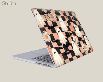 Cute Bat Design MacBook Case Kawaii Ghost Laptop skin, Cover for MacBook Pro 16, 15, Air 13 14, Gift for MAC owner