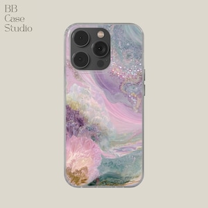 Pink Pearl Phone Case Abalone shell cover for iPhone 16e, 14, 13, 12, 11, SE, Samsung S25 Edge, A15, S21, S23, Pixel 9A, 8 Pro
