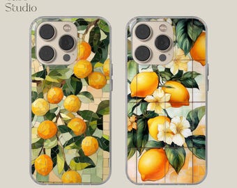 Cute Lemon tiles Phone Case Preppy Yellow tiles cover for iPhone 16e, 14, 13, 12, 11, SE, Samsung S25 Edge, A15, S21, S23, Pixel 9A, 8 Pro