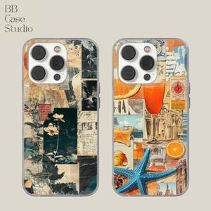 Funda para teléfono Coquette Scrapbook con diseño de tablero de estado de ánimo de verano para iPhone 16e, 14, 13, 12, 11, SE, Samsung S25, A15, S21, S23 Ultra y Google Pixel 9