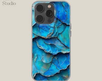 Green Mollusk Shell |Paua Shell Phone Case for iPhone 16Pro, 14, 13, 12, 11, SE, Samsung S25 Edge, A15, S21, S23, Pixel 9A, 8 Pro