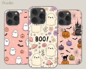 Fall Leaves Phone Case Halloween Cover for iPhone 16e, 14, 13, 12, 11, SE, Samsung S25 Edge, A15, S21, S23, Pixel 9A, 8 Pro
