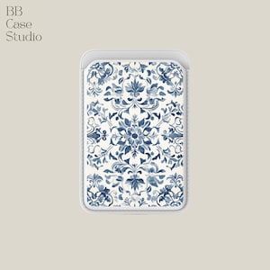 Cartera magnética Kintsugi con diseño de azulejos de Porto azul Magsafe, compatible con iPhone 16, iPhone 14, iPhone 13 Pro, 12 Mag Safe