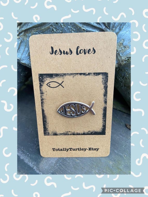 Christian fish Jesus or faith enamel pin badge