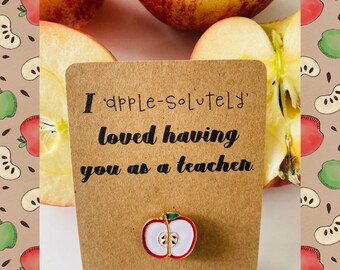 Apple enamel pin teacher gift
