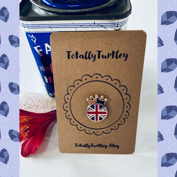 Union flag crown enamel pin badge
