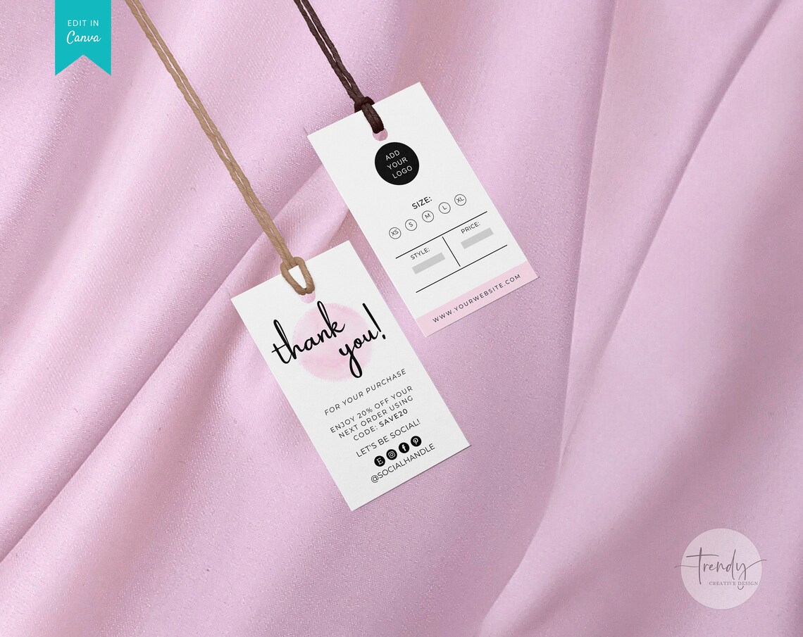 Editable Clothing Hang Tag Printable Clothing Price Tag Etsy