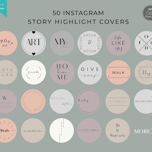 Boho Instagram Highlight Covers Neutral Story Instagram - Etsy