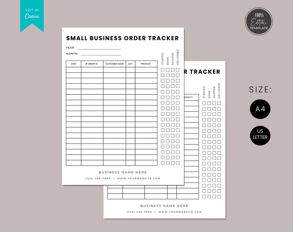 Printable Order Tracker Template Editable Order Tracking - Etsy