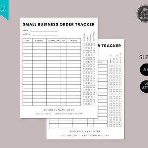 Printable Order Tracker Template Editable Order Tracking - Etsy