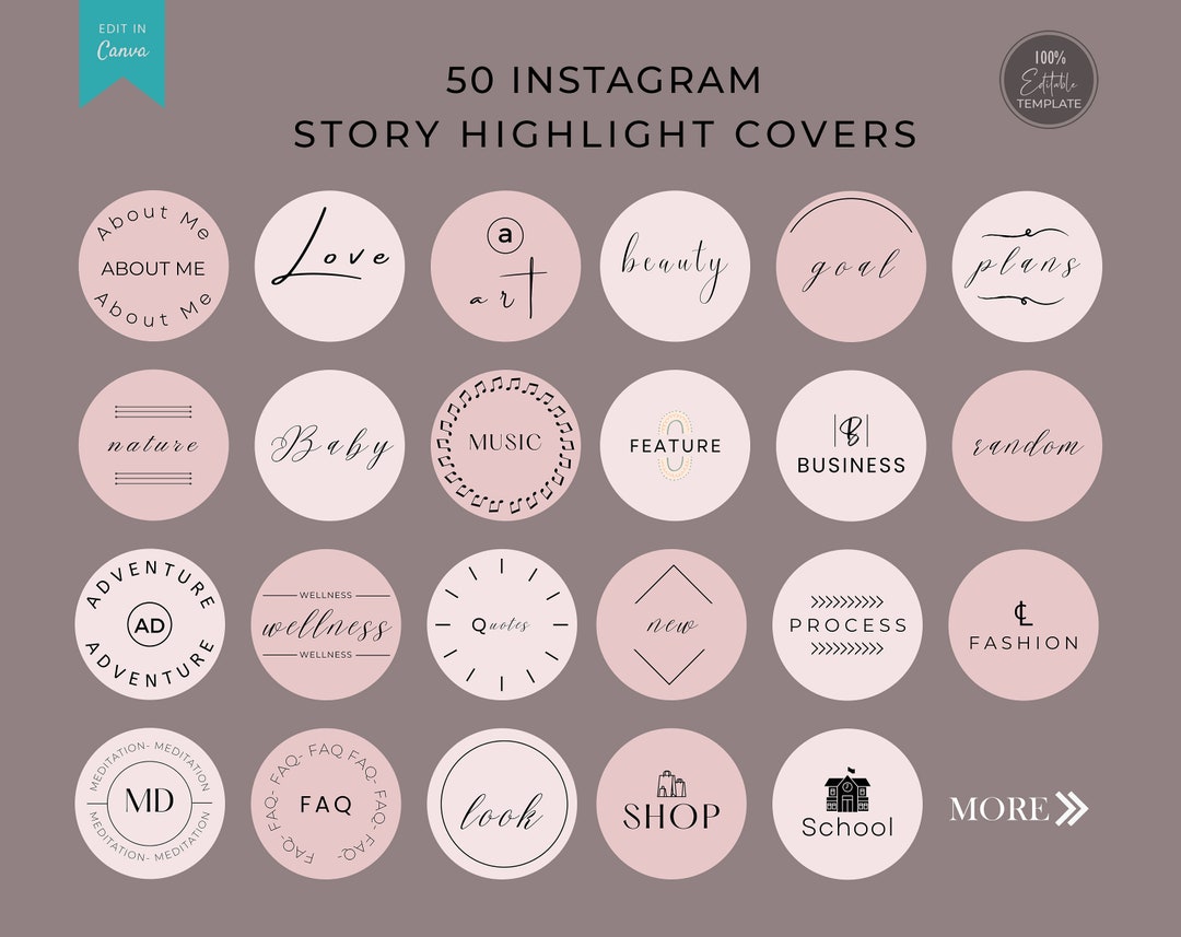 Neutral Boho Instagram Highlight Covers Custom Highlights - Etsy