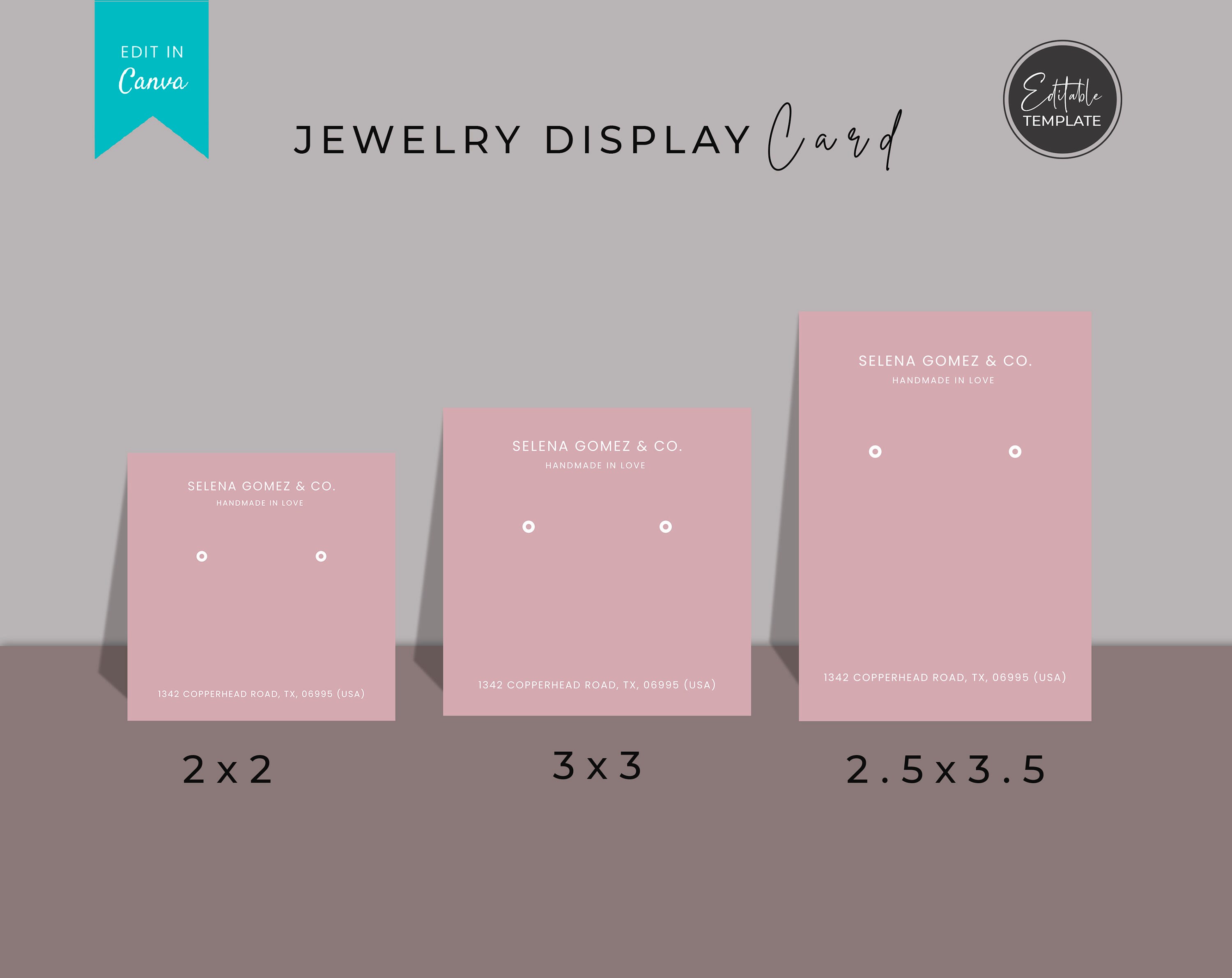 EDITABLE Earring Display Card Template Minimal Jewelry | Etsy