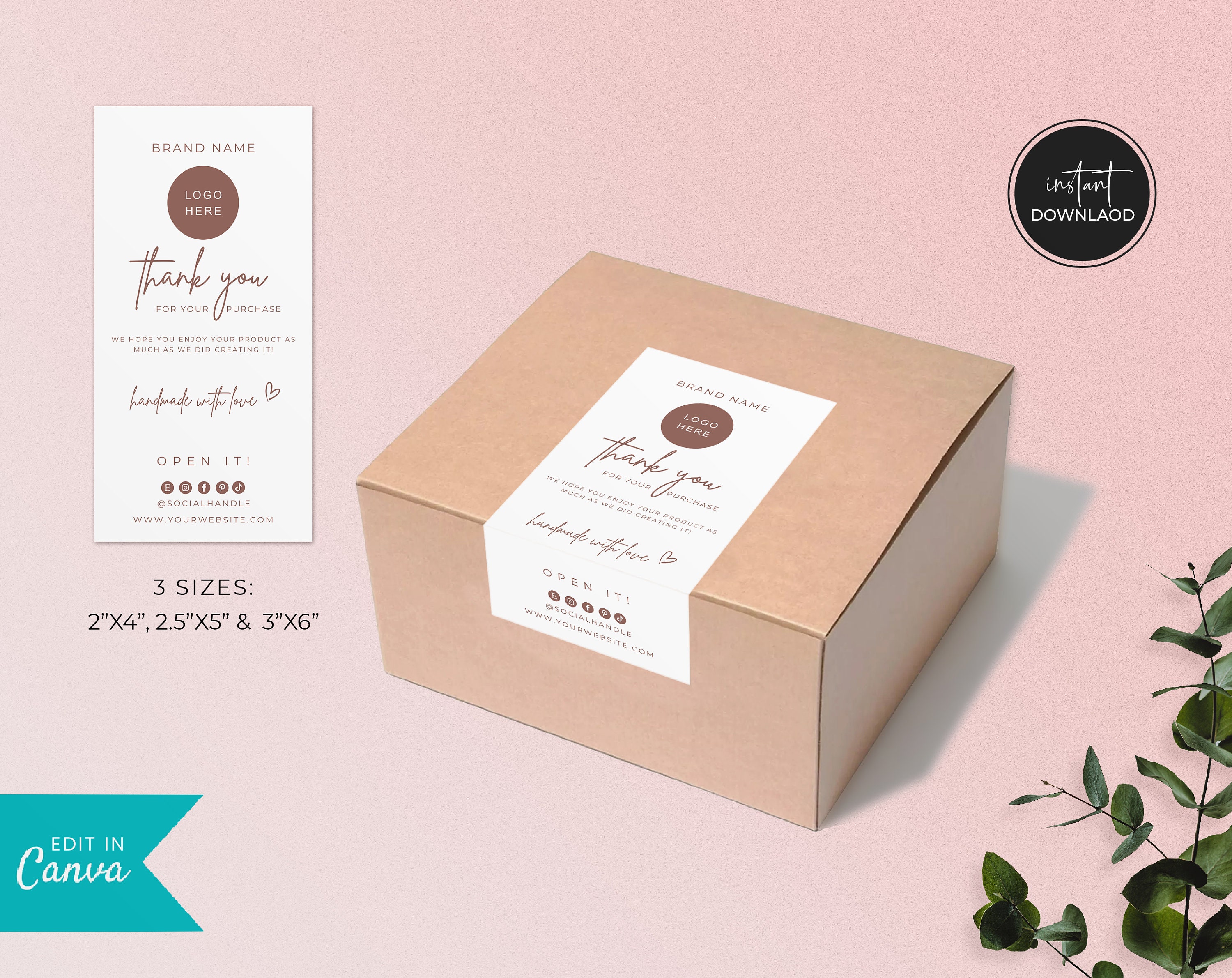 Editable Box Label Template Order Packaging Seal Sticker - Etsy UK