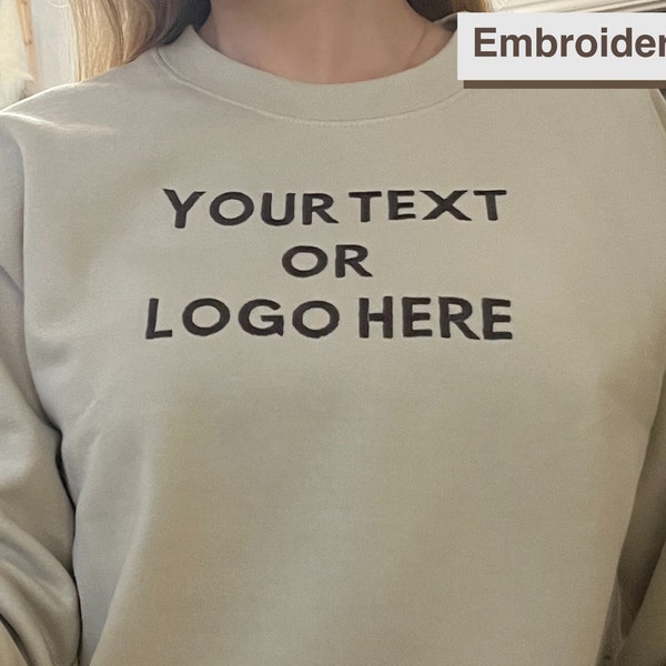 Custom Embroidery Logo Sweatshirts Etsy