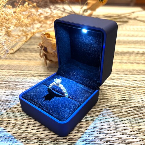 GOLD Rose Wedding Engagement Ring Box Etsy