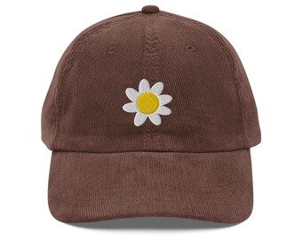 Vintage corduroy daisy cap