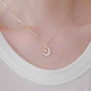 925K Silver Moon Star Necklaces, Moon Necklace Gold, Summer Jewelry ...