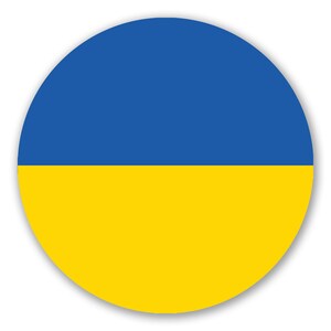 Sticker Sticker Round Flag Ukraine Official Yellow & Blue Adhesive