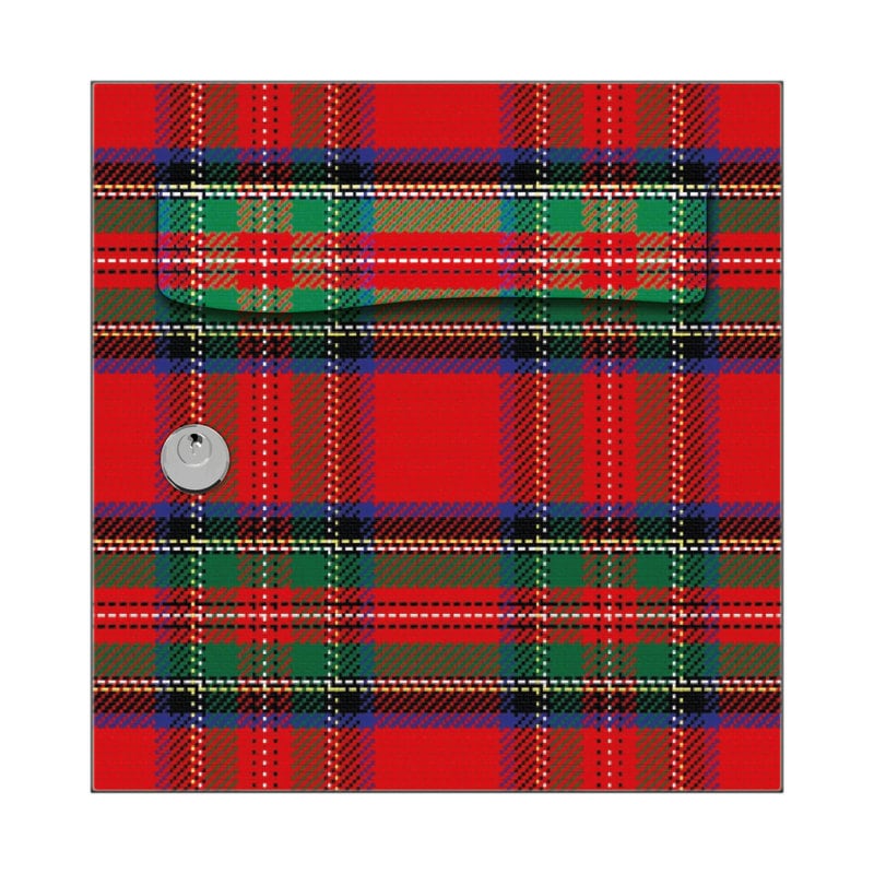 Autocollant Sticker Décoration Boîte Aux Lettres Motif Ecossais