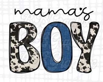 Cow Mamas Boy PNG, Mamas Boy PNG, Boy Mom PNG, Boy shirt png, Mothers Day png, Sublimation Design, Printable Mamas boy, Retro Sublimation