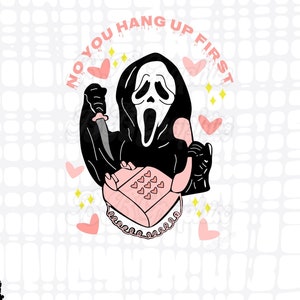 Nee, je hangt eerst op png, Halloween Ghostface Design, Sublimation, Scream png, Halloween Sublimation Design