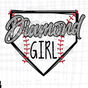 Diamond Girl PNG, Softball Design, Baseball Shirt Design, Sublimation Designs, Ballers PNG, Sports Shirt Design, Baseball Digital Design