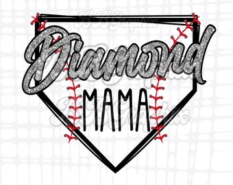Diamond Mama PNG, Softball Mama Design, Baseball Mama Shirt Design, Sublimation Designs, Ballers PNG, Sports Shirt Design, Baseball png