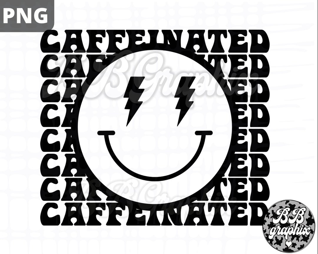 Coffee Retro Smiley PNG, Caffeinated Png, Stacked Sublimation Design ...