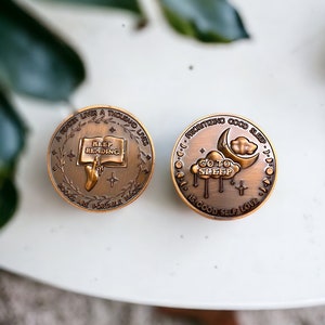 Blijf lezen Ga slapen Beslissingsmunt Bookish Gift Koper Zilver Goud Nog een hoofdstuk Flip Coin Boekenwurm Decision Maker Coin 2 Grote munt afbeelding 2