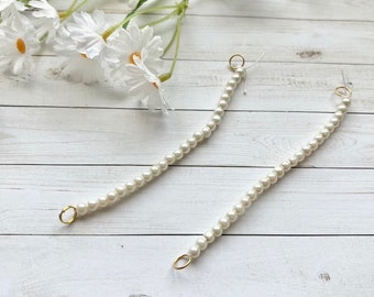 Earrings supporting chain/kaantana/  pearl beads/Handmade/pair ONE PAIR OF Single String Pearl Sahara/Pearl Kaan Chain/ Earring support