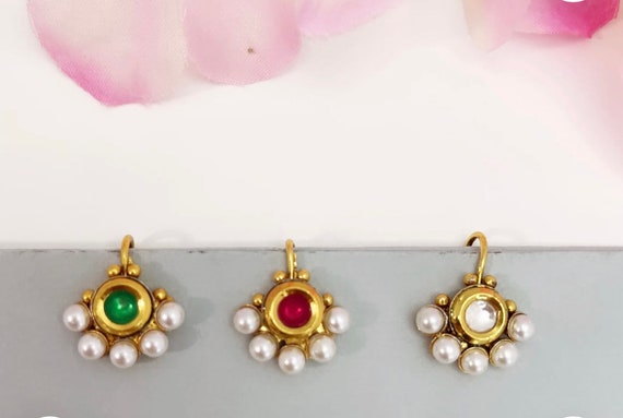 Gold Nose Ring nath nathani boho Jewelry nose Clip ear Cuff non