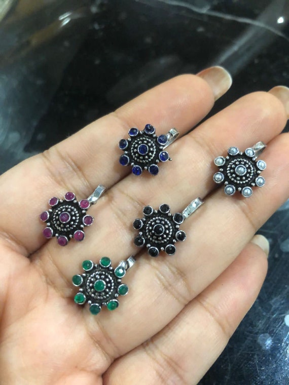 Buy Black Metal Nath Nose Stud Set of 5 boho Jewelry nose Clip non Piercing Nose Stud bollywood Jewelry wedding Jewelry indian Bridal Jewelry Online in India Etsy