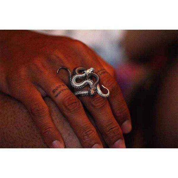 Snake Skeleton Rings, Pair of Two Rings, Super Cool Snake Rings, Adjustable Size