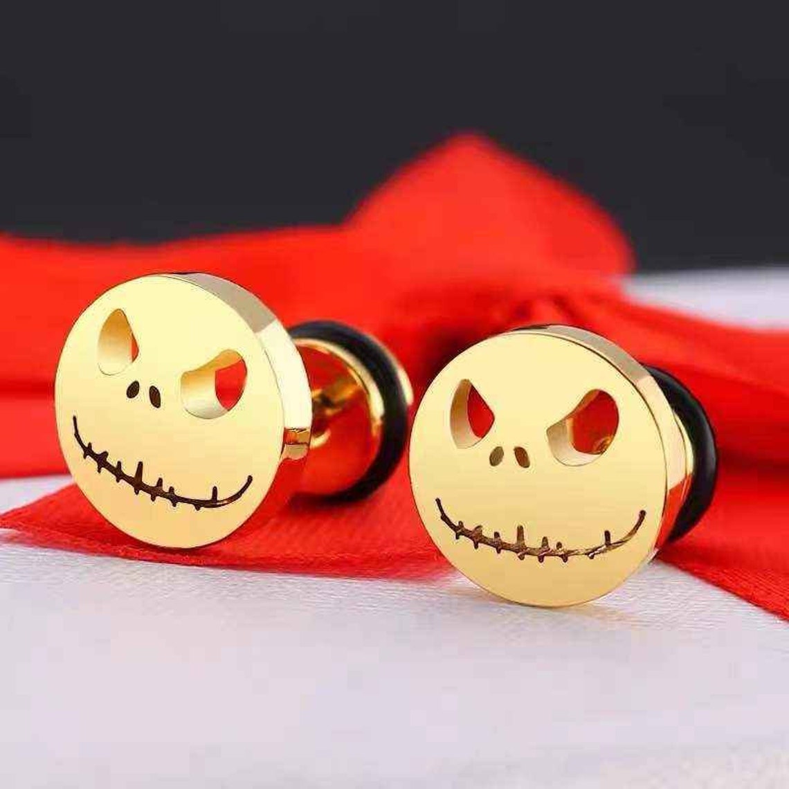 Jack Skellington Earrings 10mm Diameter Etsy