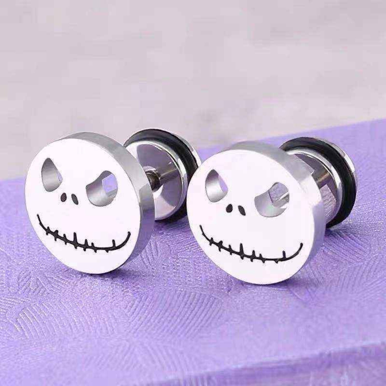 Jack Skellington Earrings 10mm Diameter Etsy