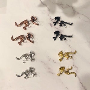 Alien Xenomorph Earrings, Unique Design Earrings, Stud Earrings, Super Cool Alien Earrings