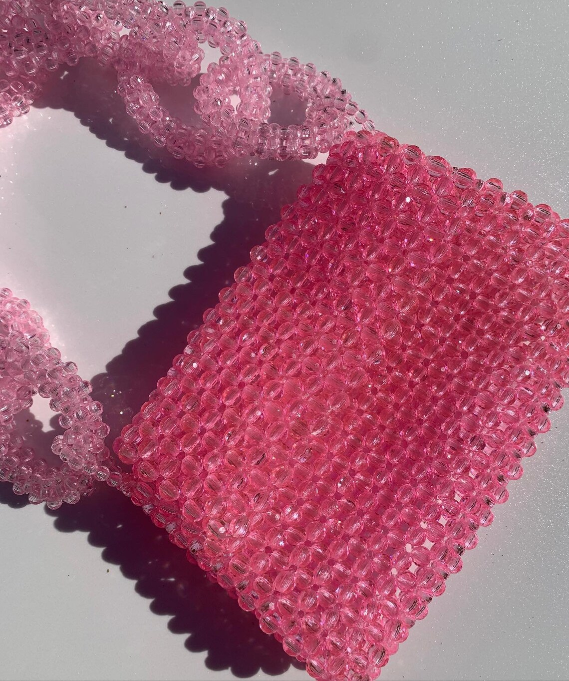 Blue Crystal Bead Bag Bead Bag Vintage Bead Shoulder Bag Etsy