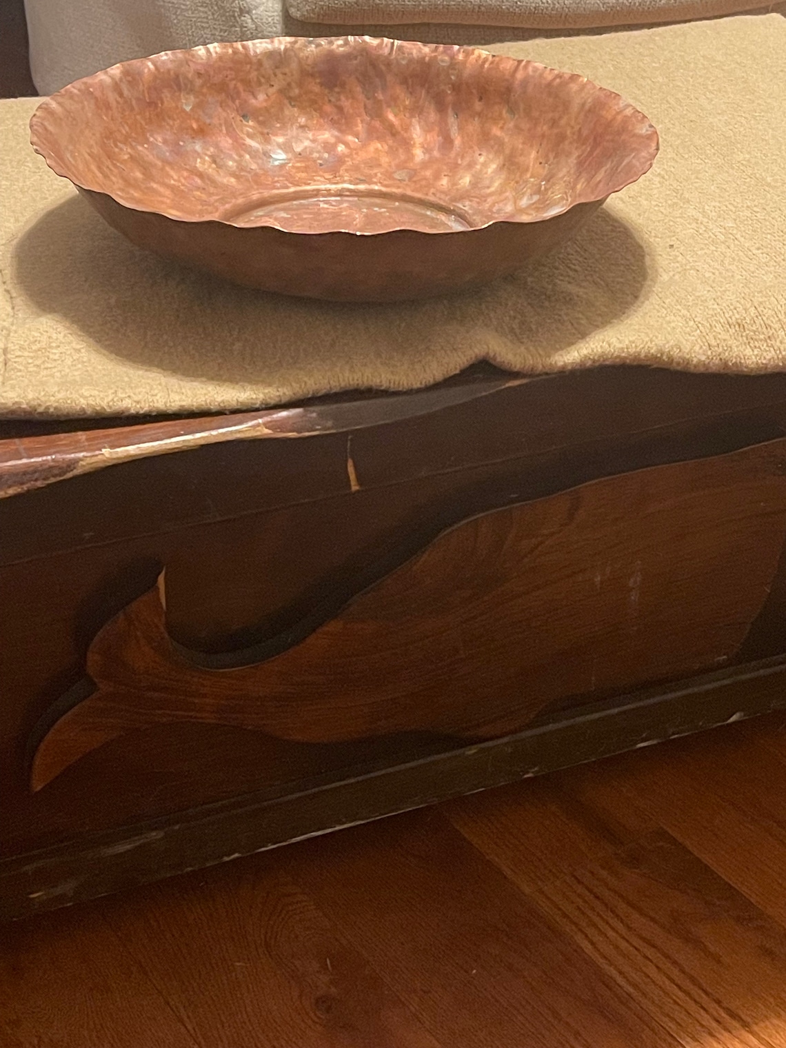 Hammered Copper Decorative Bowl Etsy
