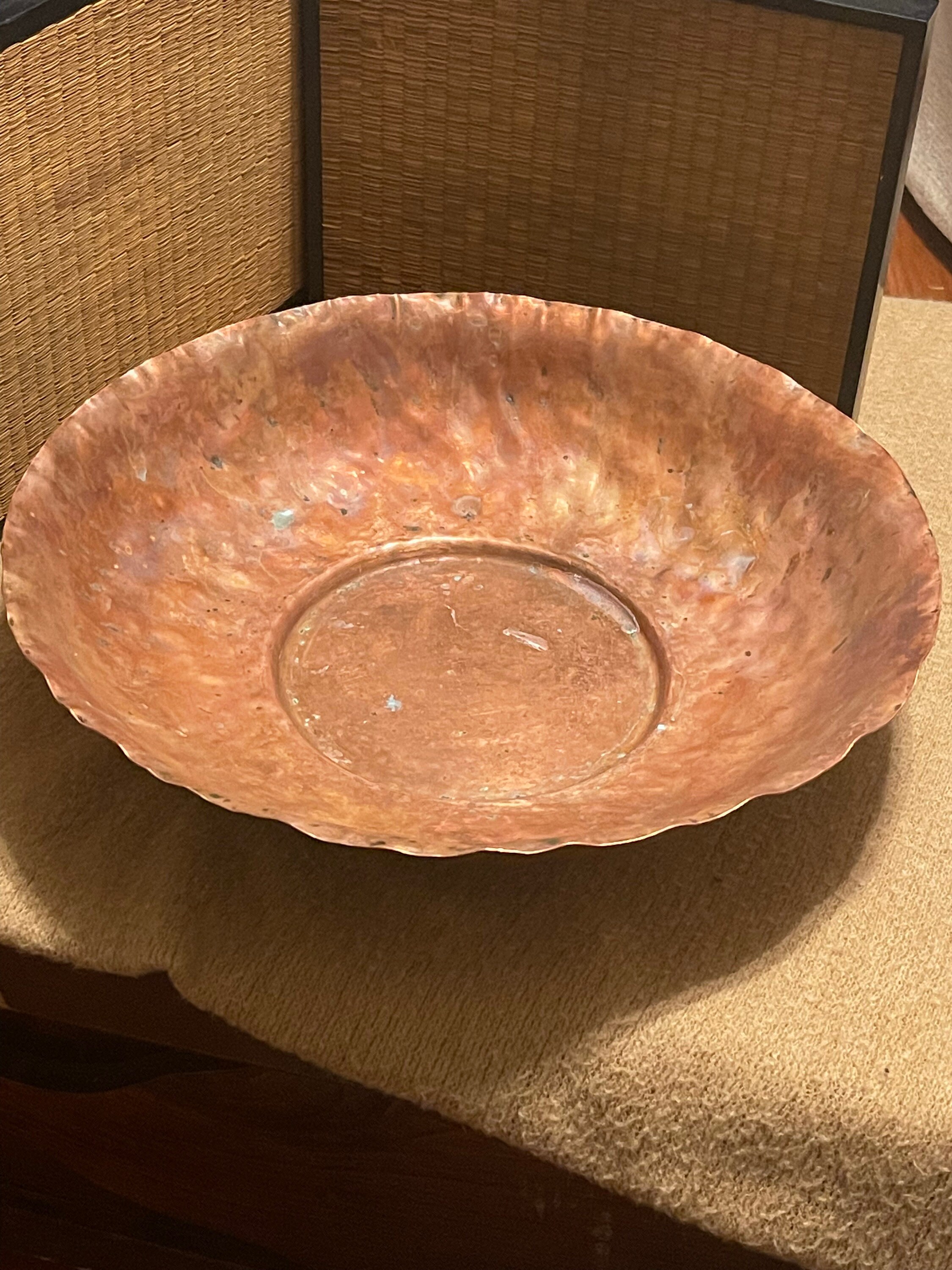 Hammered Copper Decorative Bowl Etsy