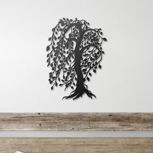 Weeping Willow Tree Metal Wall Art, Willow Tree Wall Decor, Metal Willow Tree Sign, Willow Anniversary Gifts, Willow Tree Art