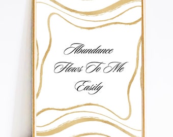 Money Manifestation Art Print, Abundance Affirmation Wall Art, Money Manifestation, Spiritual Decor, Manifest Poster, Positive Affirmation